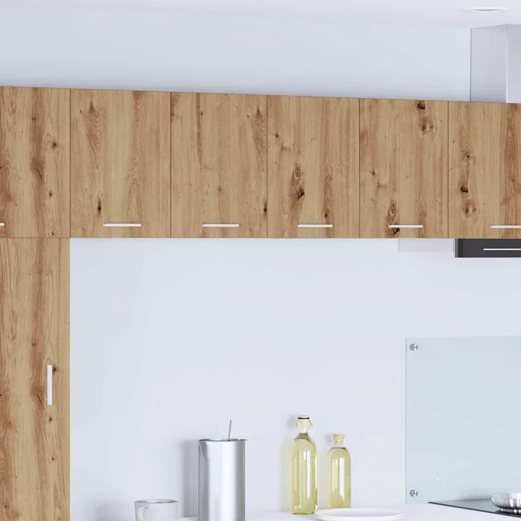 Armadio pensile da cucina moderno vidaXL in legno e MDF, Bianco e Rovere, L: 60 cm, P: 31 cm, H: 40 cm