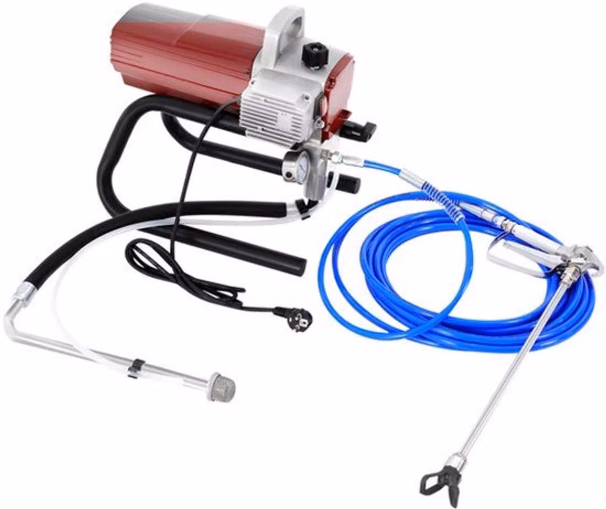 Pistola a spruzzo - Airless - Potenza: 1800 W - Portata: 1,8 L/min - Acciaio inossidabile - Colore: rosso