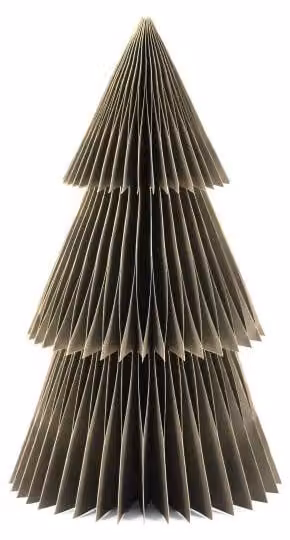 Albero di Natale in carta alveolare, realizzato con materiali naturali, colore Pantone n. 18-0625, altezza 30 cm