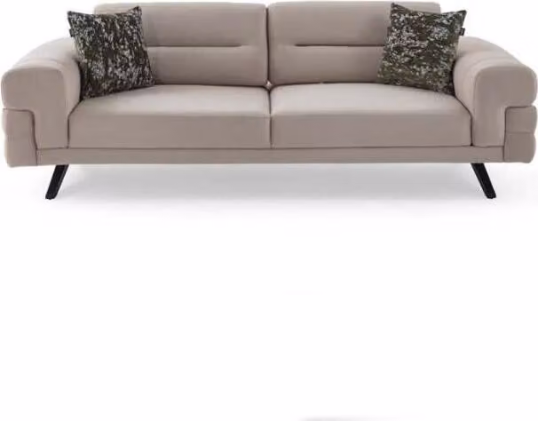 Hellbeiger 3-Sitzer Wohnzimmer Dreisitzer Luxuriöse Polster Couchen