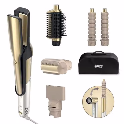 Shark Glam, Asciugacapelli e Styler 5 in 1, Oro, HD6051SEU