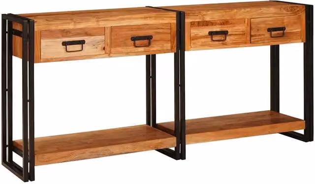 Tavoli consolle 2 pz Marrone 161 x 33 x 75 cm 3324224