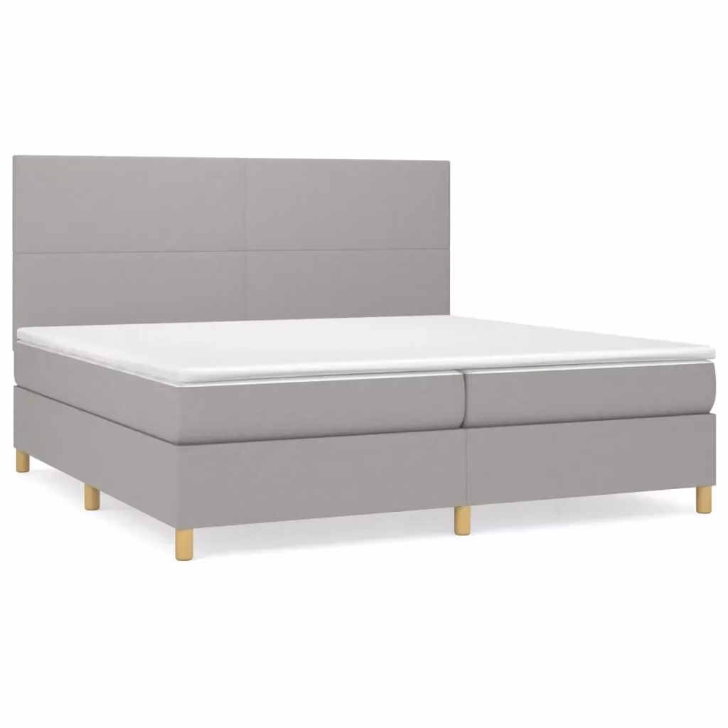 Letto Ibrido con Giroletto a Molle e Materasso vidaXL Grigio Chiaro e Bianco L/P/H: 200 x 200 x 31 cm – 2