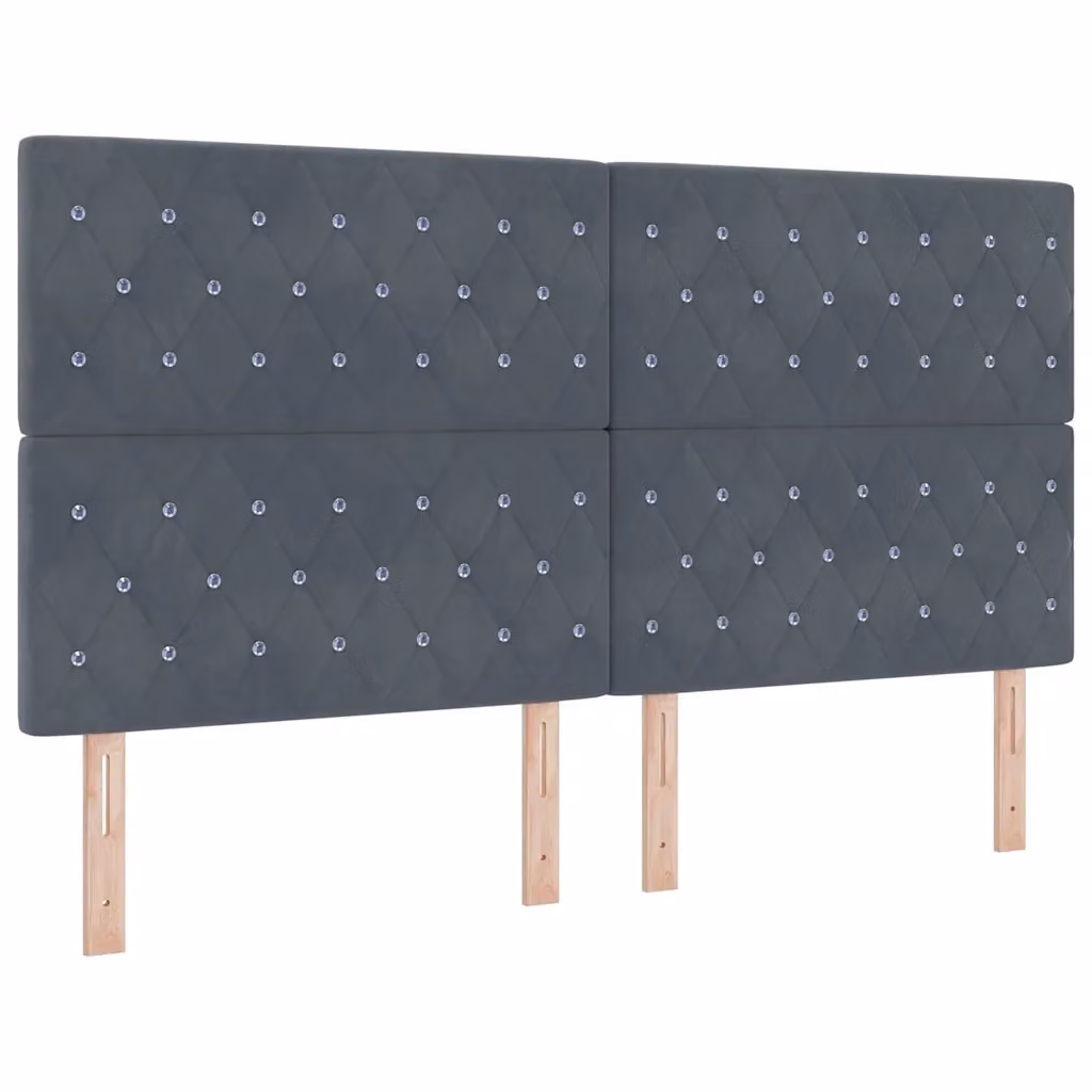 Letto matrimoniale moderno vidaXL in velluto grigio con illuminazione LED sottostante L/P: 180 x 200 cm – 2
