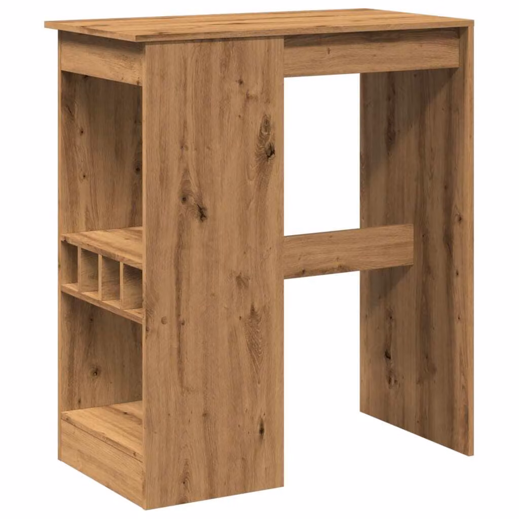Tavolo Bar con Rastrelliera Rovere 90x47,5x103,5 cm Multistrato