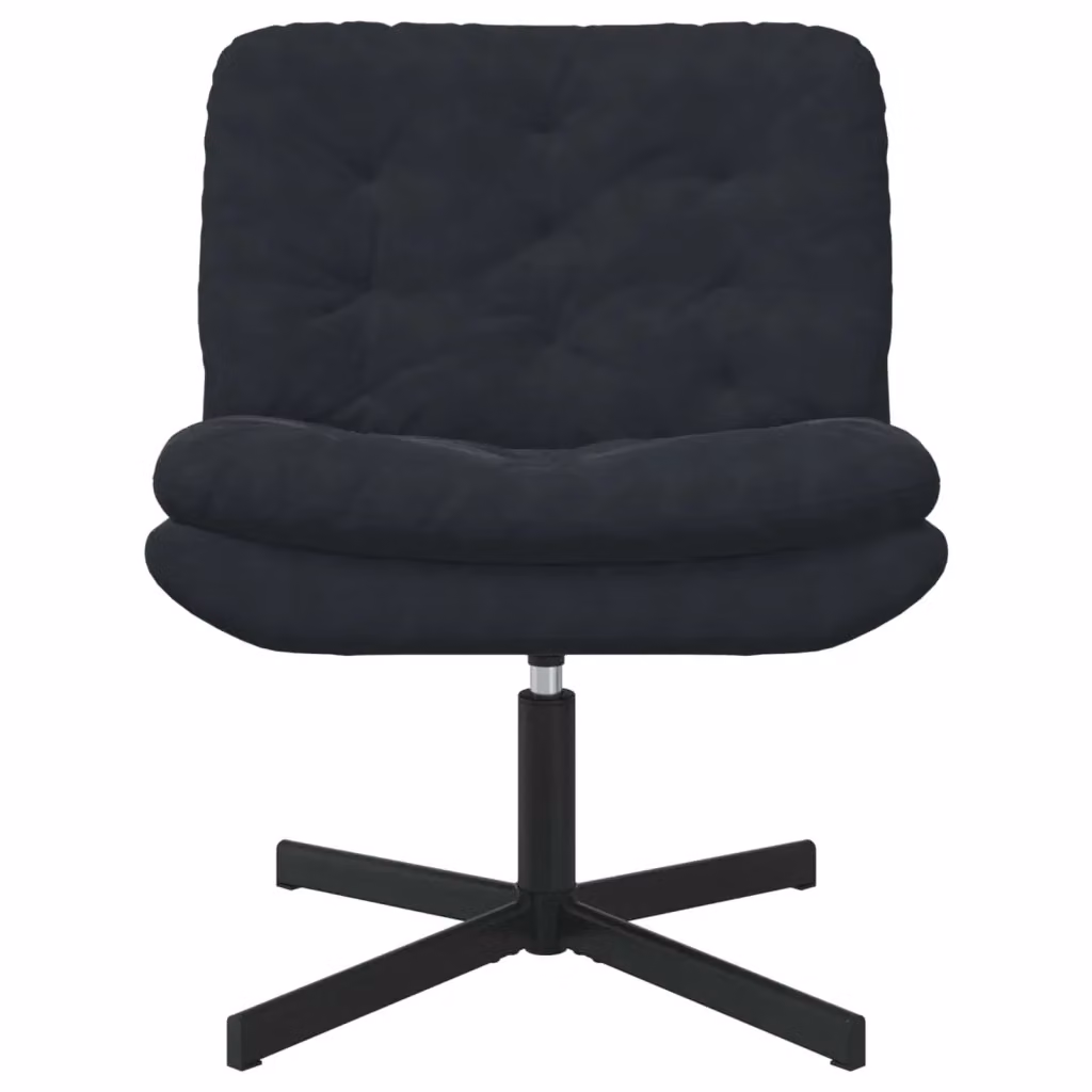Poltrona Relax Girevole 360 con Braccioli in Velluto Nero L: 63 cm, P: 75 cm, H: 76 cm – 2