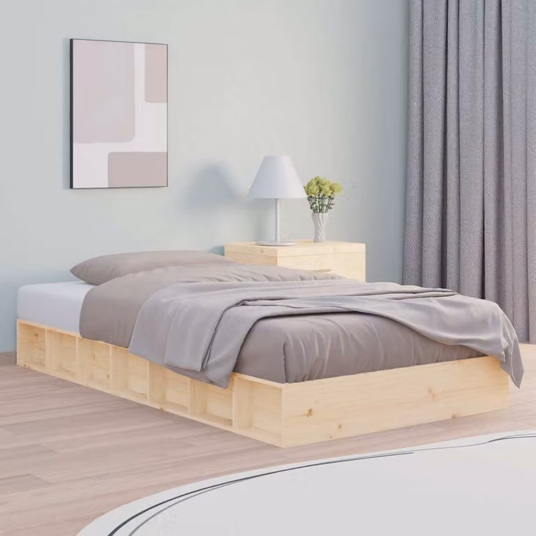 Giroletto singolo vidaXL in legno massello di pino marrone L/P/H: 190 x 75 x 21 cm