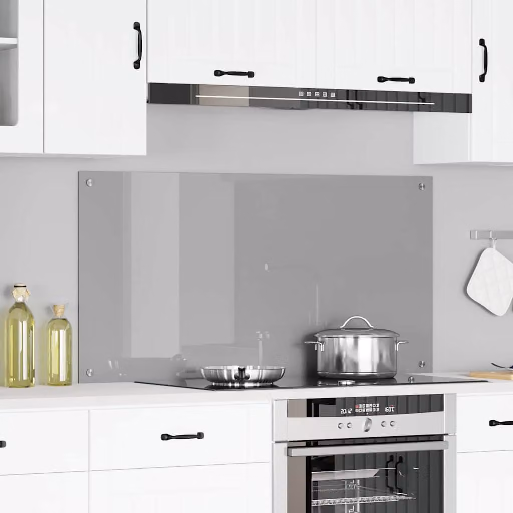 Schienale da cucina vidaXL in vetro temperato Grigio chiaro L: 120 cm, H: 60 cm