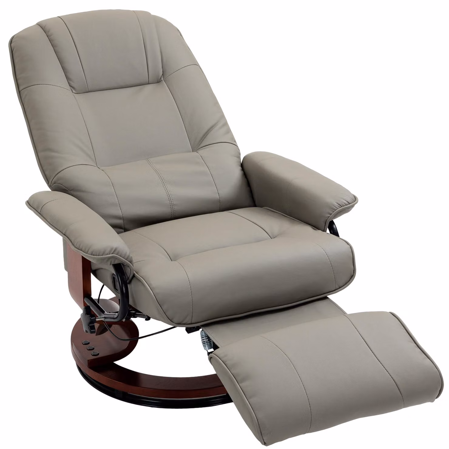 HOMCOM Poltrona relax Poltrona TV Poltrona reclinabile in ecopelle Poltrona girevole a 360° reclinabile