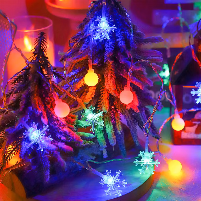 Batteria di luci di fata con stella 3m, 20 LED luci a sfera luci di Natale decorazione di Natale decorazione di festa in camera interna, colorato