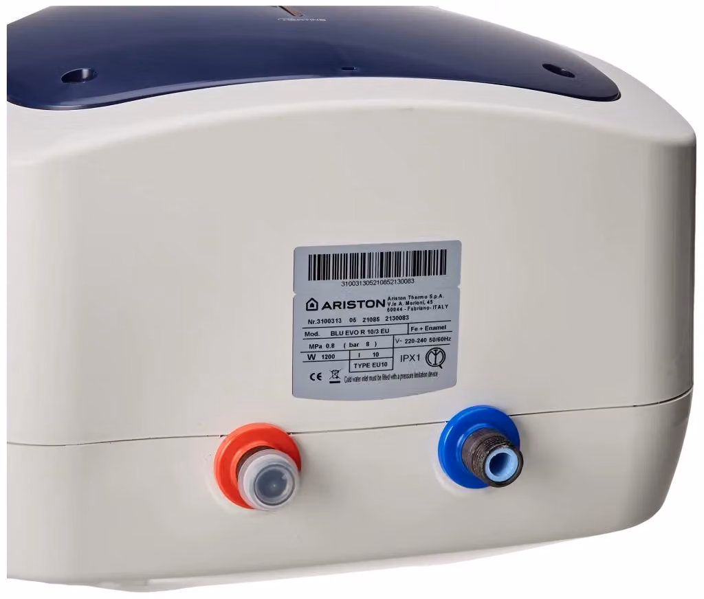 Scaldacqua sopra lavello Ariston Evo R 10 EU3 Blu e Bianco, L 36 cm, P 29,8 cm, H 36 cm – 2
