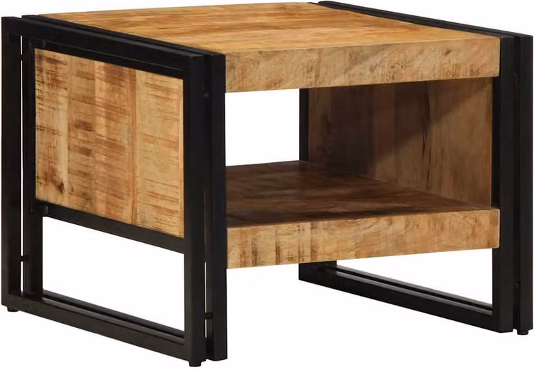 vidaXL Tavolino 50x50x38 cm Legno massiccio grezzo mango