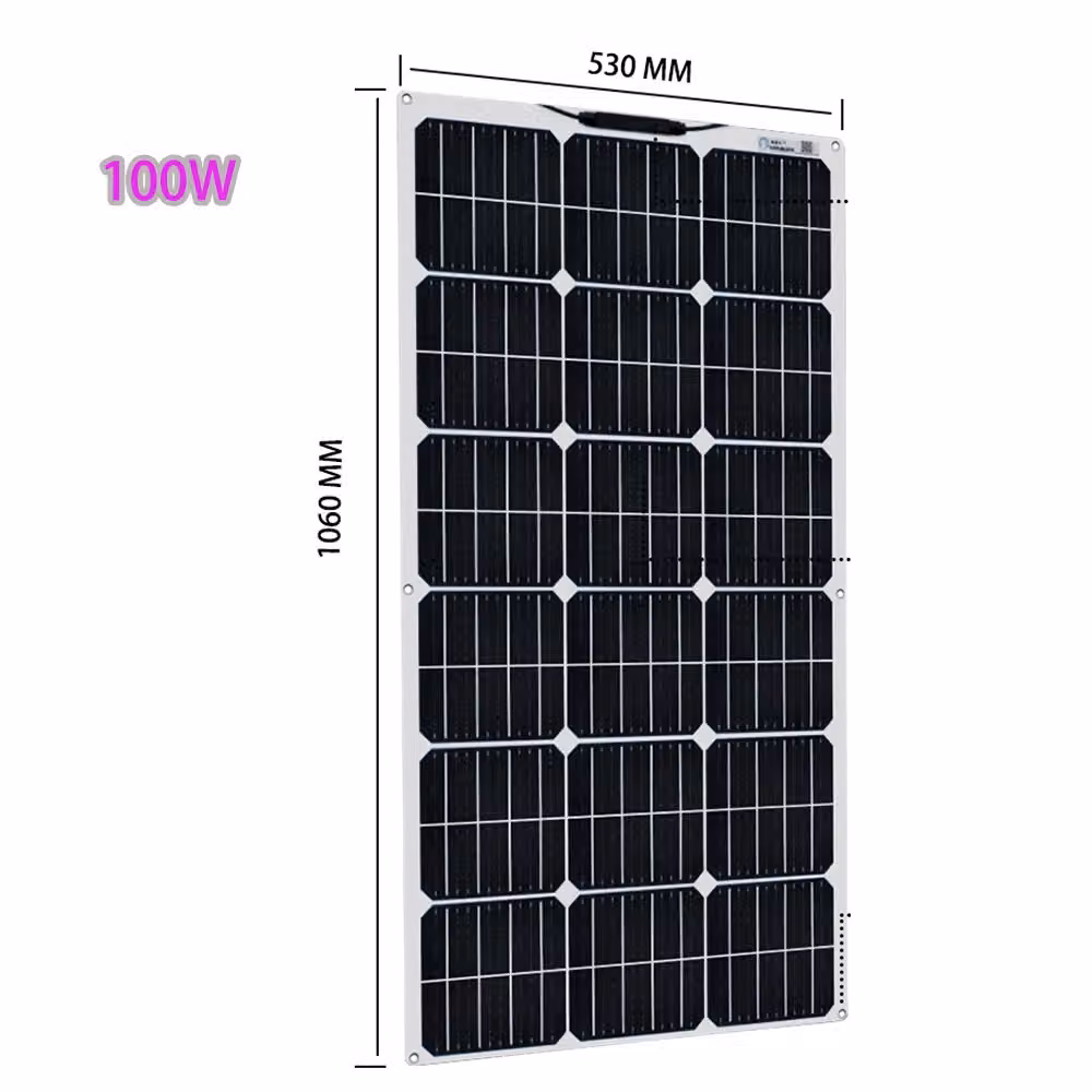 Pannello solare monocristallino flessibile, potenza in uscita 100W, facile installazione, 19,8V 100W-a
