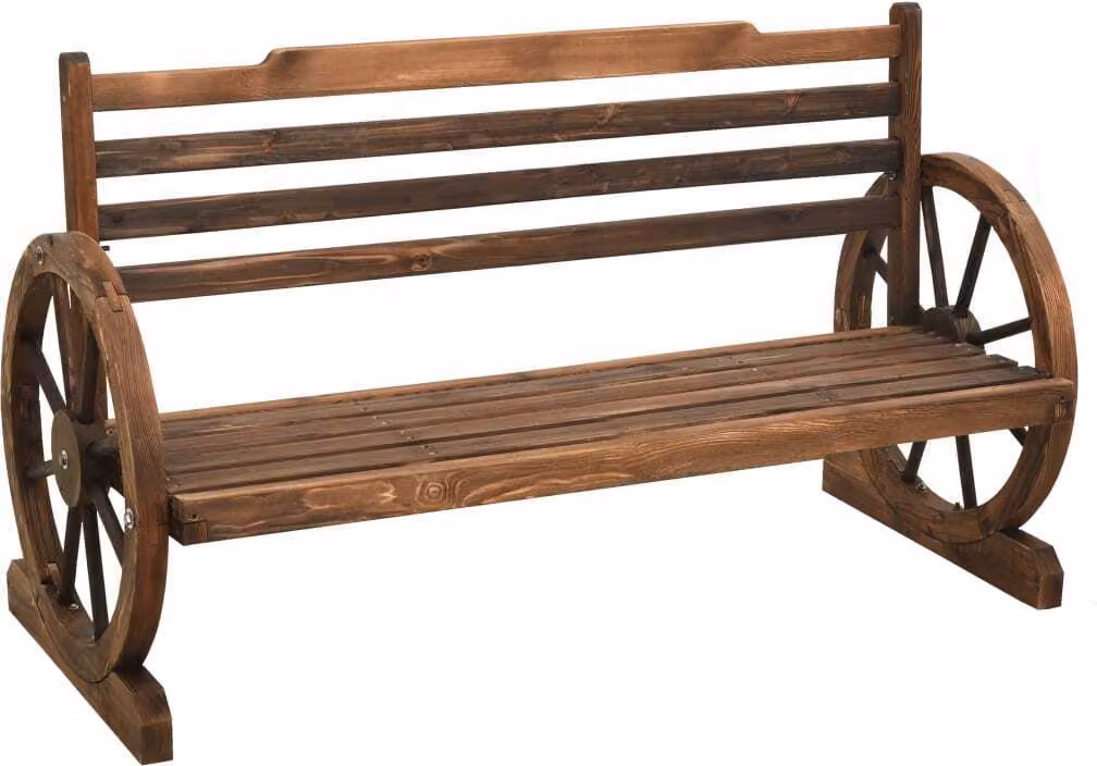The Living Store Panca da giardino 112 cm in legno massiccio di abete
