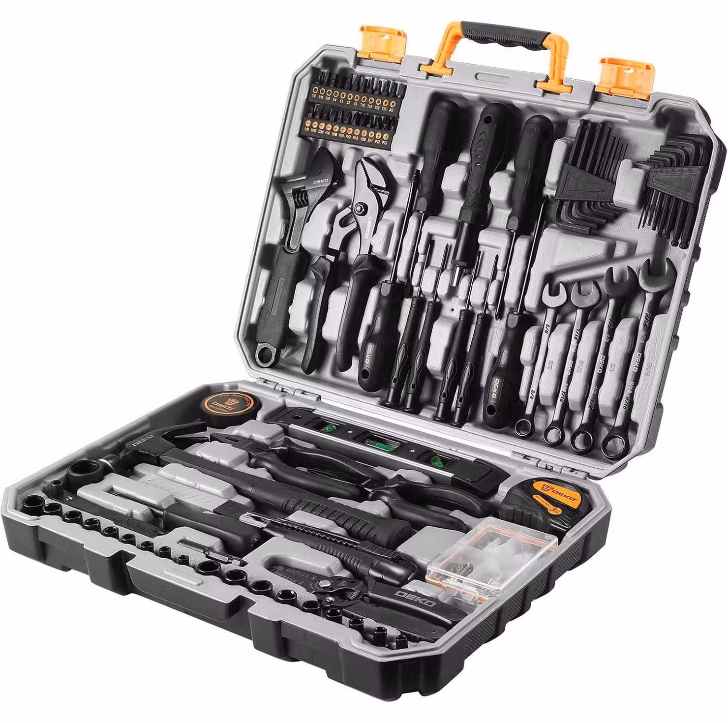 Kit di attrezzi completo, 178 pezzi, utensili manuali universali per uso domestico, officina e fai-da-te