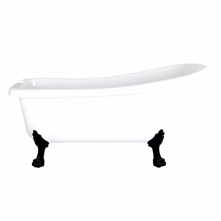 Vasca da Bagno Centro Stanza in Acrilico con Schienale Alto 1710 x 740mm con Piedini Grandi Neri - Legend
