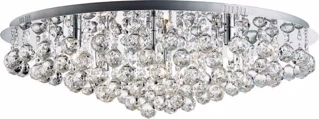 Plafoniera Contemporanea Hanna Metallo Cromo Vetro 8 Luci G9