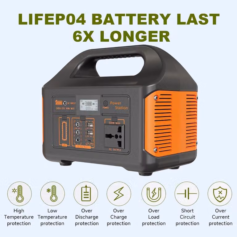 Centralina portatile – Generatore solare – Power bank – 300W, 12,8V, 230Wh – Batteria LiFePO4 – Ideale per campeggio, attività all'aperto, camper, alimentazione di emergenza (UPS) – Luce LED – Dimensioni: 21x16x20 cm