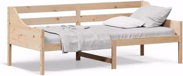 Letto singolo modello Dormeuse in legno massello di pino naturale, senza materasso, L 90 x P 200 cm
