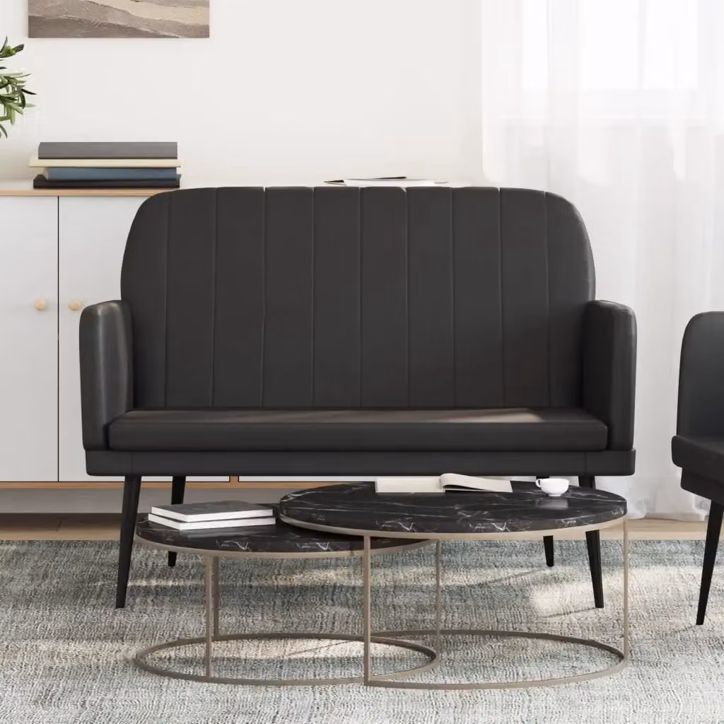 Panca moderna in similpelle nera con braccioli DESIGN IN L: 107 cm, P: 80 cm, H: 81 cm CFW1656349 – 2