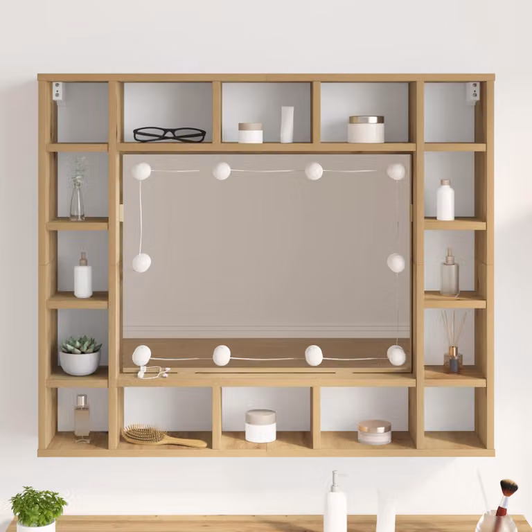Set di 2 luci LED per specchio vidaXL in plastica bianca, alimentazione USB, L/P/H: 4,5 x 4,5 x 4,7 cm