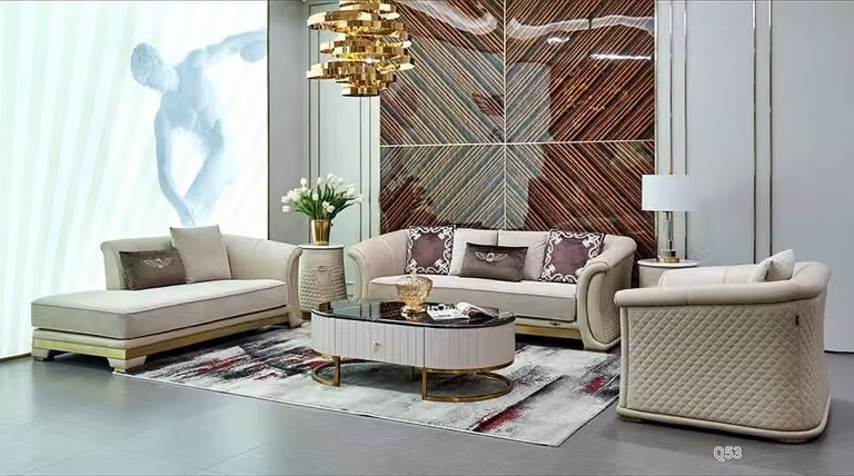 Design Sofagarnitur Couch Couchtisch Sofa 6tlg. Wohnzimmer Set Beistelltisch