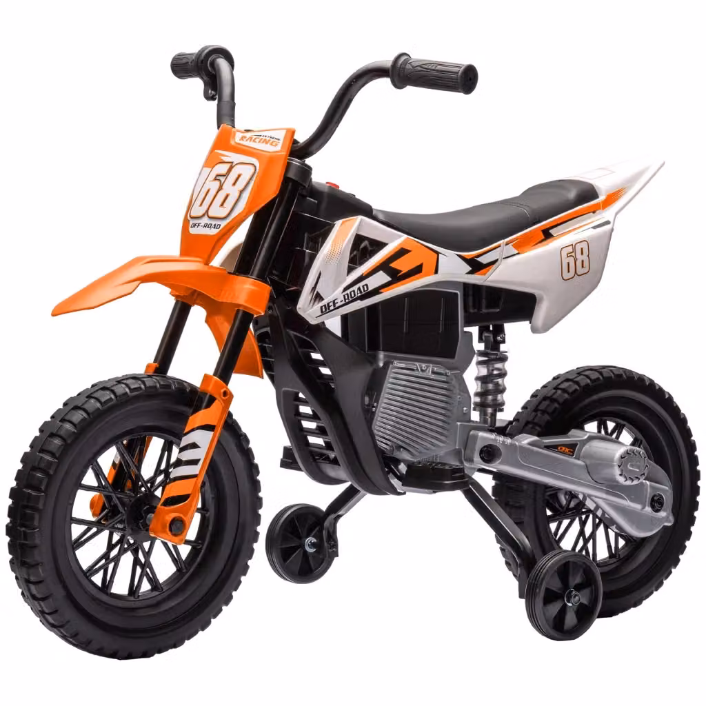 Moto Elettrica Cross Minimal per Bambini con Batteria Ricaricabile, Arancione, L/P/H: 109,5 x 60 x 72,5 cm – 2