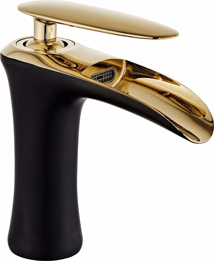 Mexen Lyra rubinetto da lavabo, nero/dorato - 745300-75