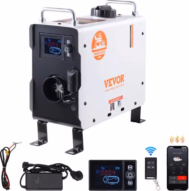 Riscaldatore Diesel Portatile 2 KW 12V-24V ZM2003 con Controllo Bluetooth Display Telecomando e Allarme CO