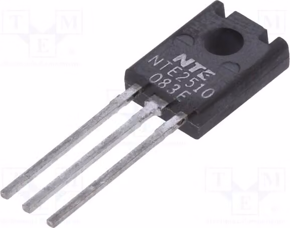 1 transistor: NPN, 0,5A, 20V, bipolare, tipo TO126, NTE2510, transistor NPN per montaggio su circuito stampato, 5W