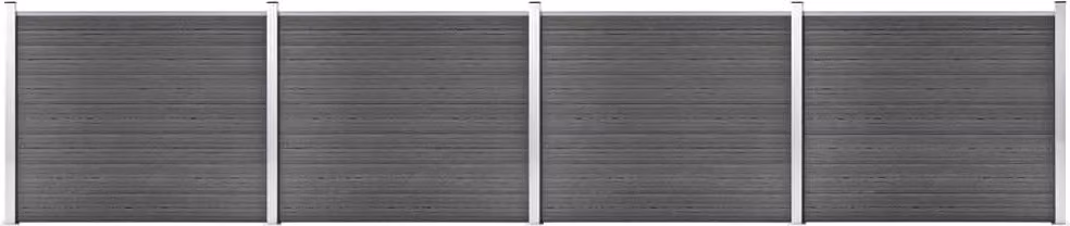 Maison Exclusive - Set di pannelli per recinzione in WPC 699 x 146 cm, nero