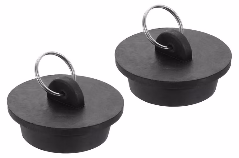 Tappi di scarico, 2 pezzi, in gomma nera, per vasche da bagno, lavabi e lavelli, adatti a diametri da 39,5 a 41,5 mm