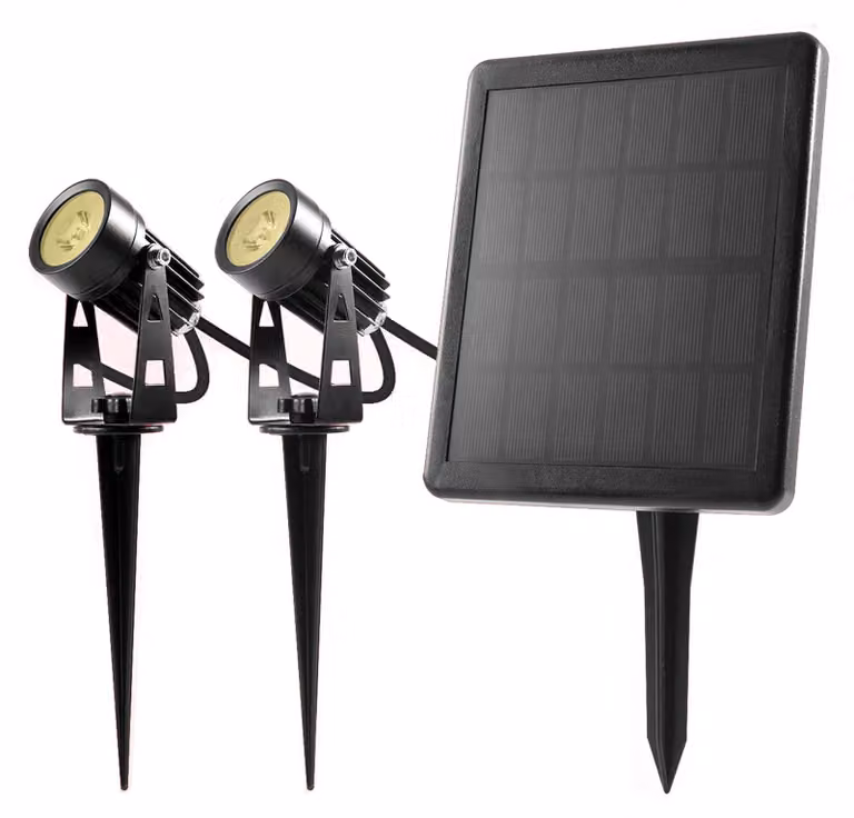 Set di 2 luci solari per esterni, luce bianca calda, 70 lumen