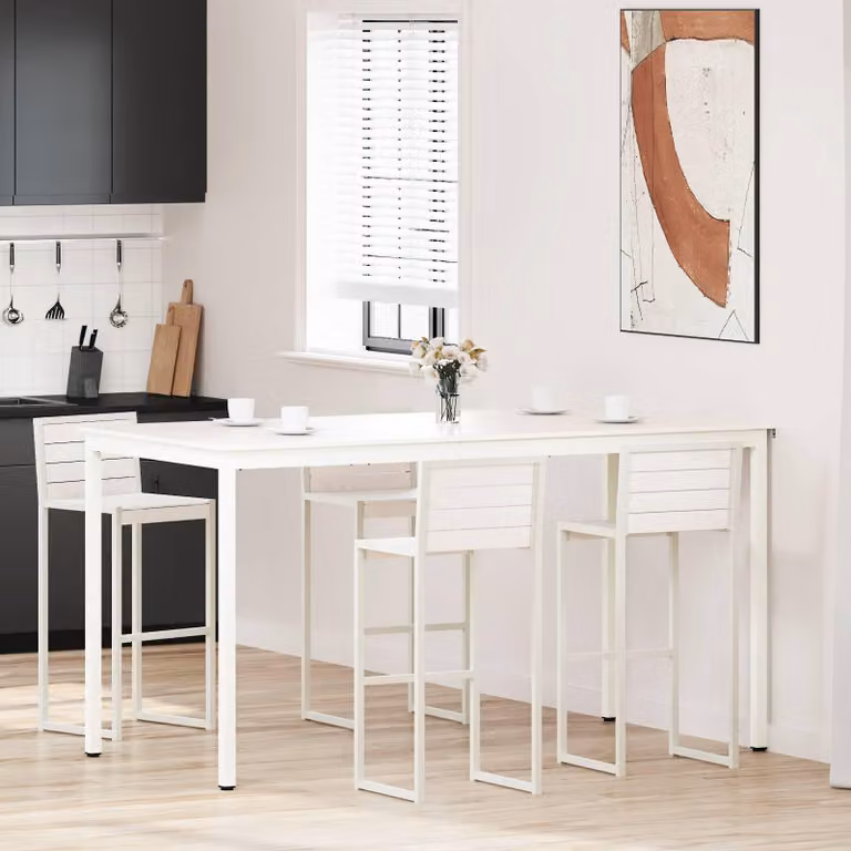 Maison Exclusive - Tavolo da bar bianco 200 x 100 x 105 cm Legno di pino massiccio