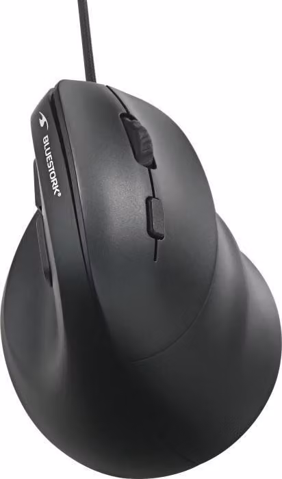 Mouse, ergonomico, verticale, con cavo, Bluestork ERGO LUMI FILAIRE, nero