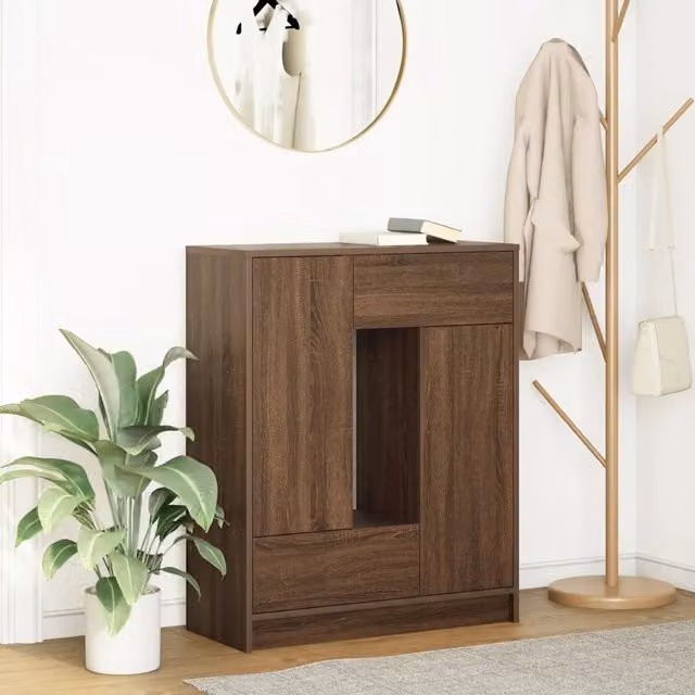 Credenza con Cassetti e Ante Rovere Marrone 73x31x90 cm 861856