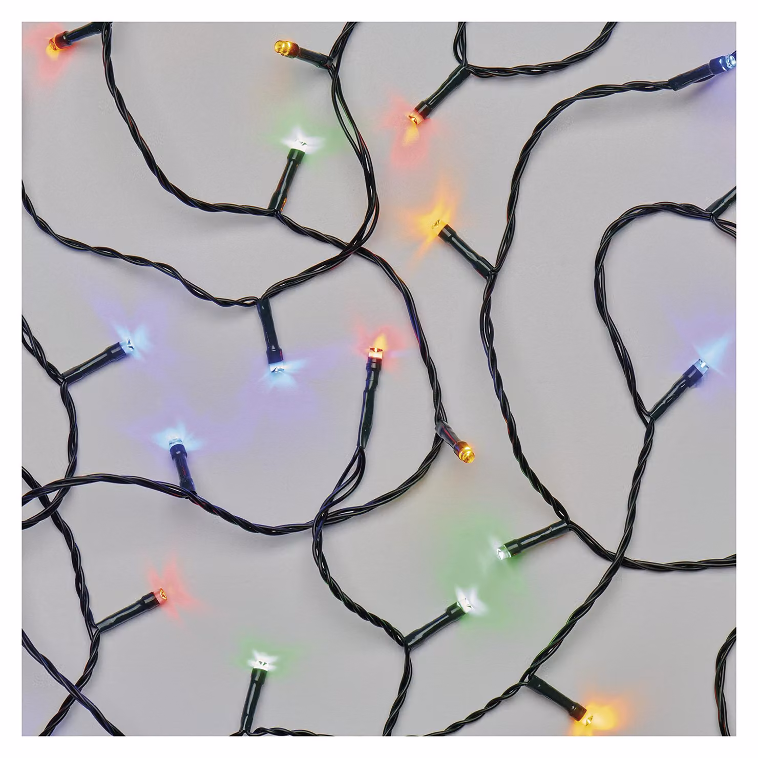 Catena luminosa a LED, multicolore, 8 metri, 80 LED, grado di protezione IP44, con timer, per interni ed esterni