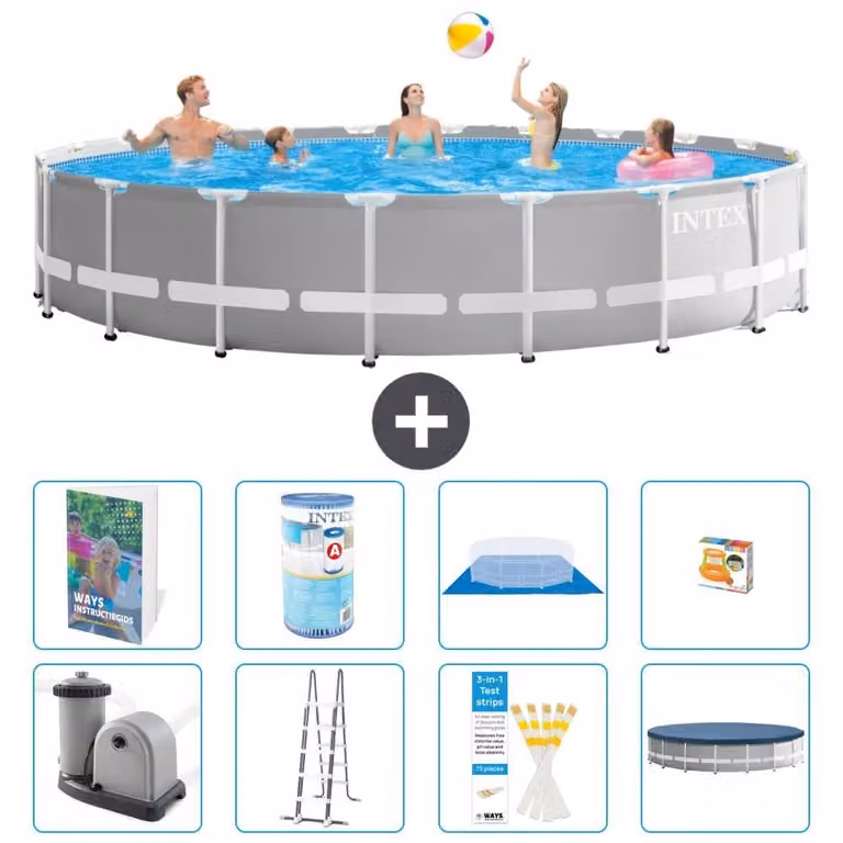 Struttura per piscina a forma di prisma - 610x132 cm - composta da 7 elementi - modello S541