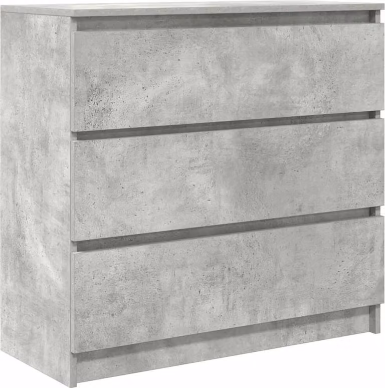 Credenza Grigio Cemento 80x35x76 cm in Legno Multistrato