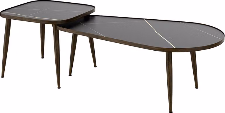 Set di tavolini Vicco Manitoba Nero 105 x 64.5 cm 2 parti, Model 49373