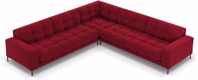 Divano angolare reversibile Bali Cosmopolitan Design in velluto rosso da 6 posti L/P/H: 256 x 93 x 75 cm – 1