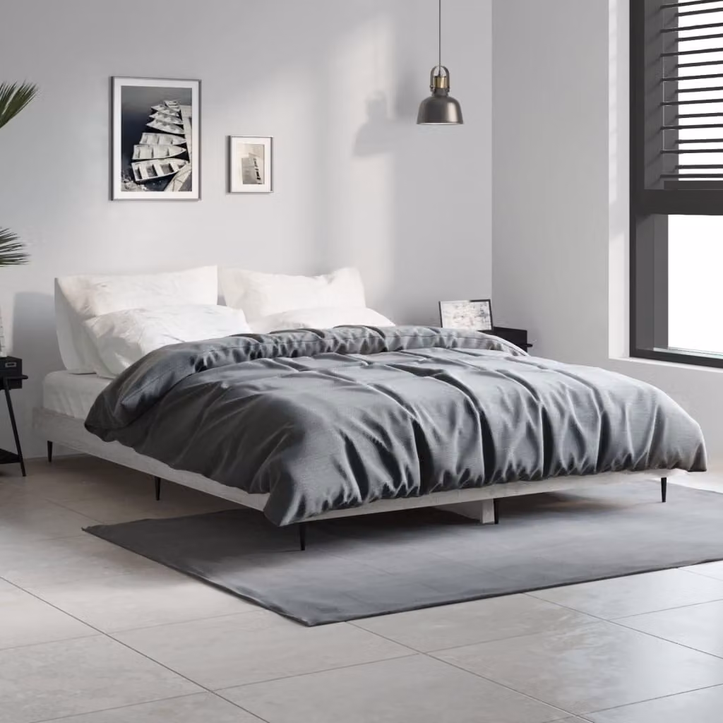 The Living Store Rete da letto Grey Sonoma 140x190 cm Materiale a base di legno