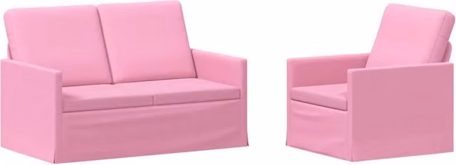 Set di 2 divani moderni vidaXL in tessuto rosa con struttura in metallo per il tuo soggiorno