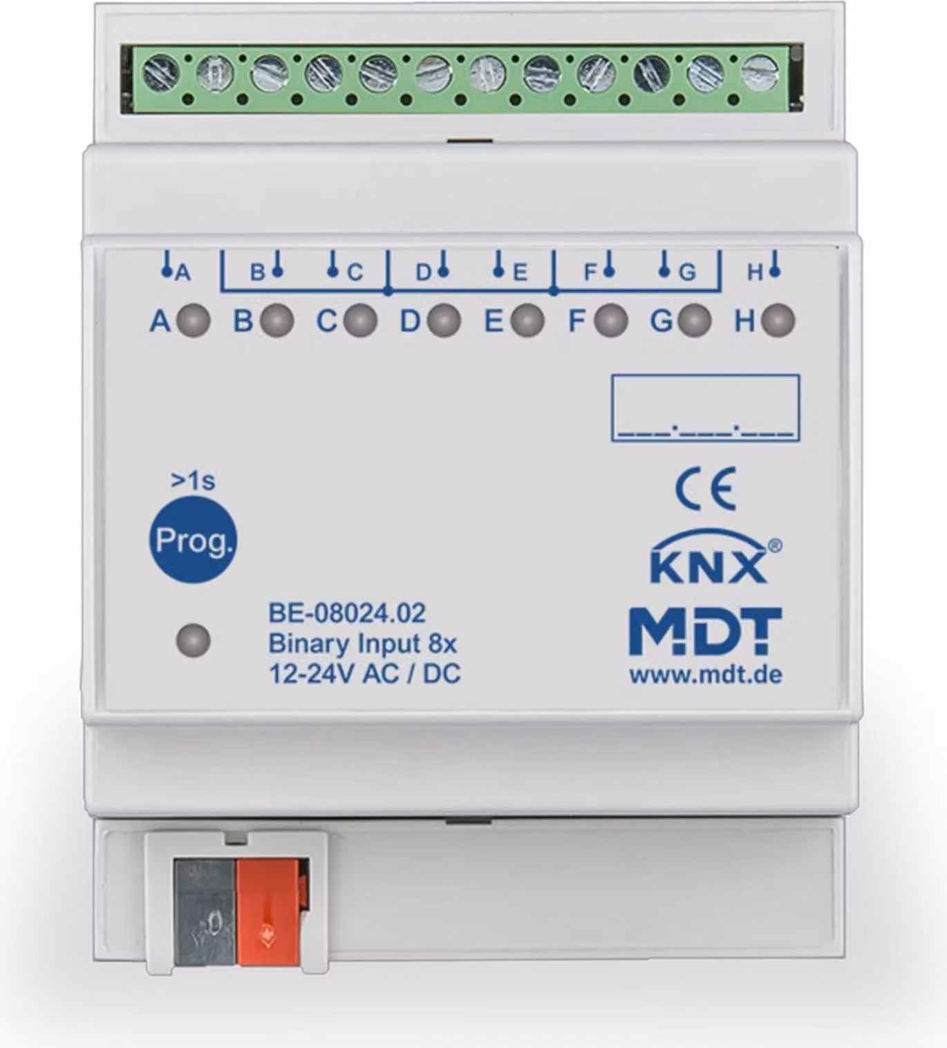 MDT KNX Ingresso binario 8 vie 24 V REG, 1 pz.