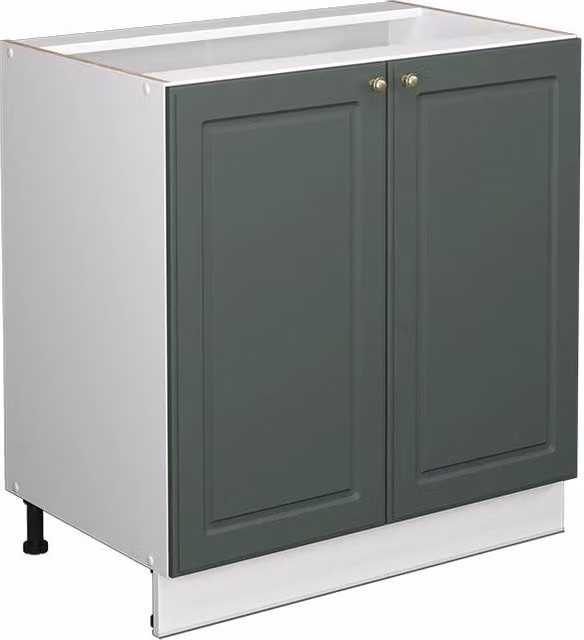 Mobiletto bagno Vicco Fame-Line verde-oro rustico con ripiani e ante soft-close L: 80 cm, H: 82 cm, P: 51,6 cm – 1