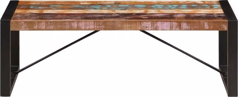 Tavolino da Salotto in Legno Massello di Recupero 120x60x40 cm