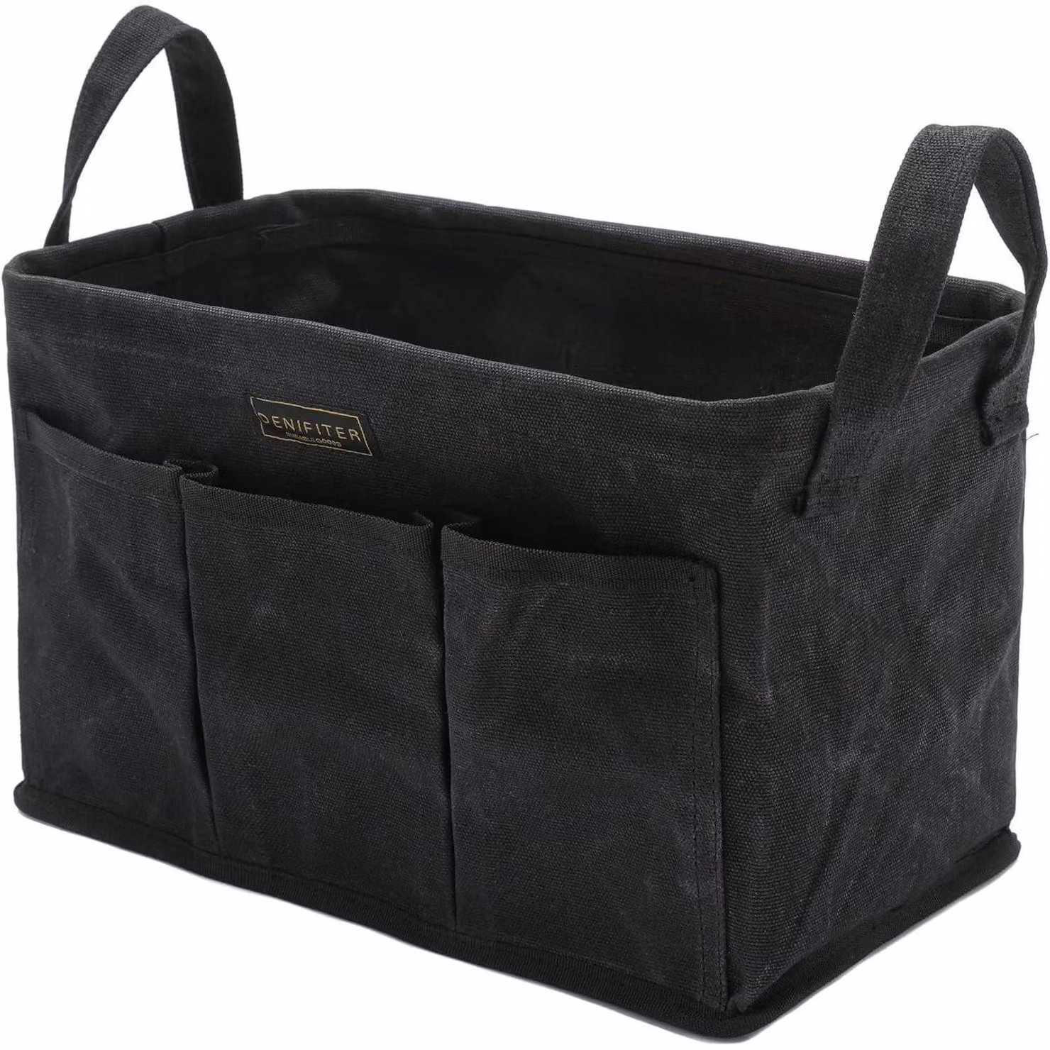Valigetta portattrezzi pieghevole, realizzata in tela cerata, dimensioni 35x20x20 cm, colore nero