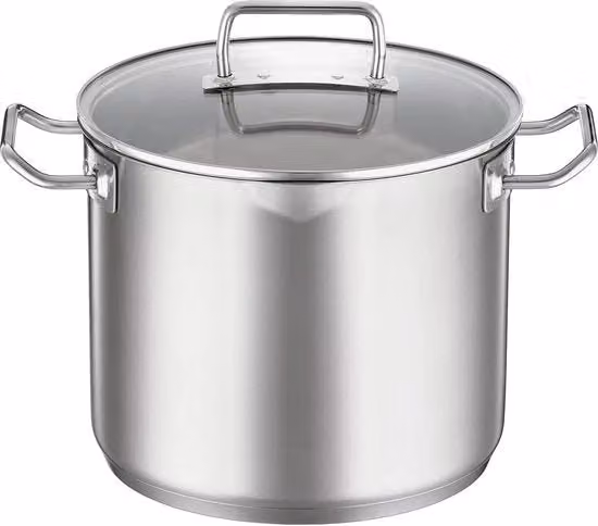 Pentola per verdure e zuppa in acciaio inossidabile 18-10 24 cm - coperchio in vetro - induzione - lavastoviglie