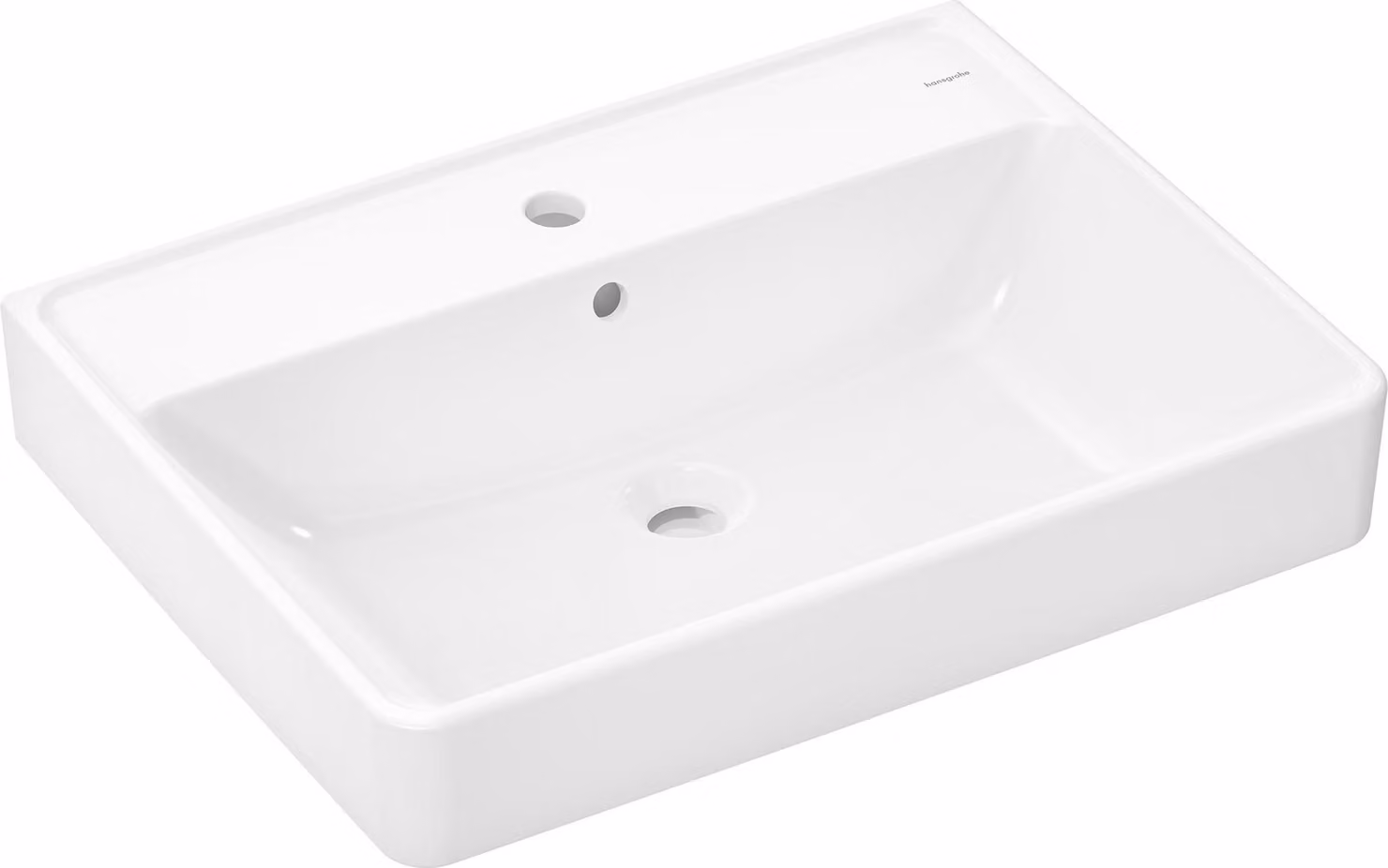 hansgrohe Xanuia Q lavabo, 1 trou de robinetterie, avec trop-plein, 650x480mm, blanc, 60134450, 60134450