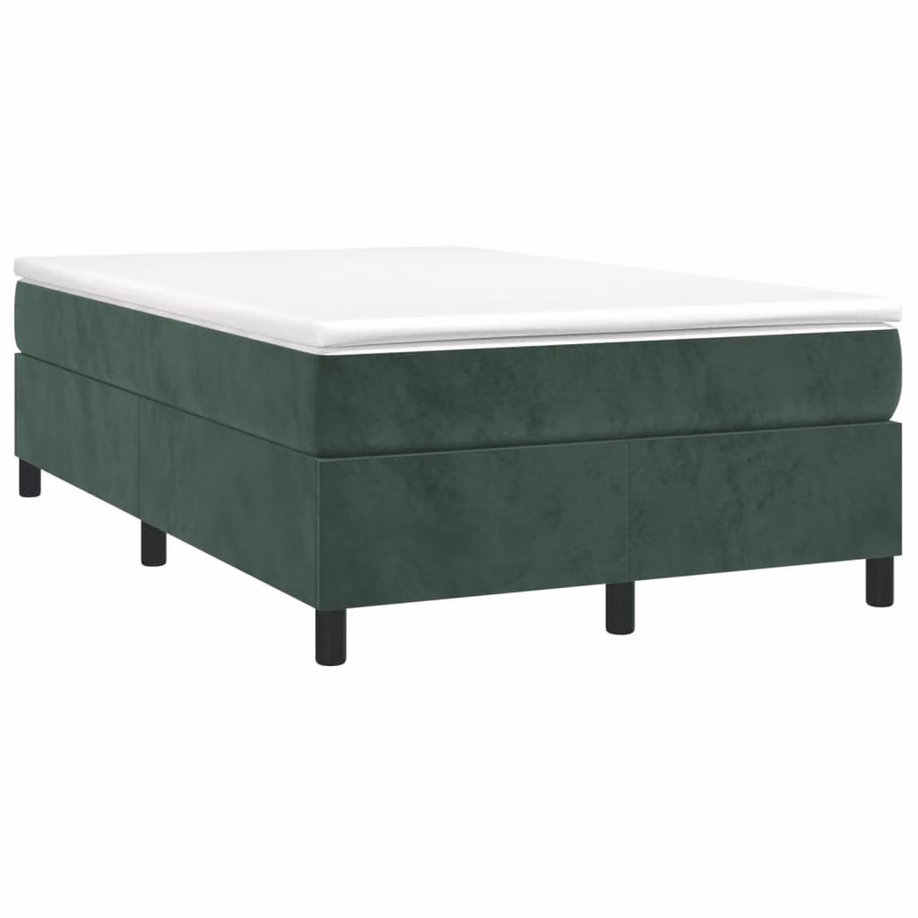 Giroletto a Molle con Materasso Verde Scuro 120x190 cm Velluto